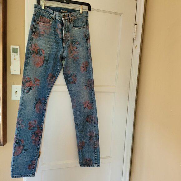 SAINT LAURENT Floral Printed Denim NWT - Picture 1 of 11